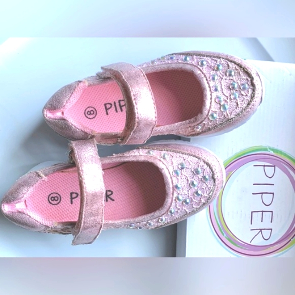 🩷Dress Shoes🩷 Toddler Bella Pink, Hook & Loop closure - Picture 3 of 7